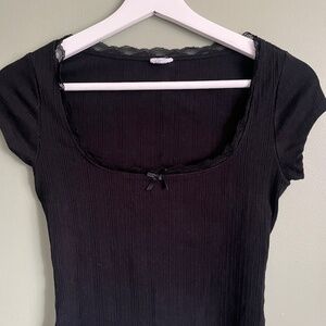 Garage - Black Cropped Tee